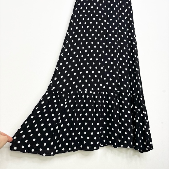 Reformation Black Polka Dot Off-Shoulder Midi Dress - Picture 9 of 14